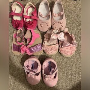 Bundle of 5 pink baby girl shoes